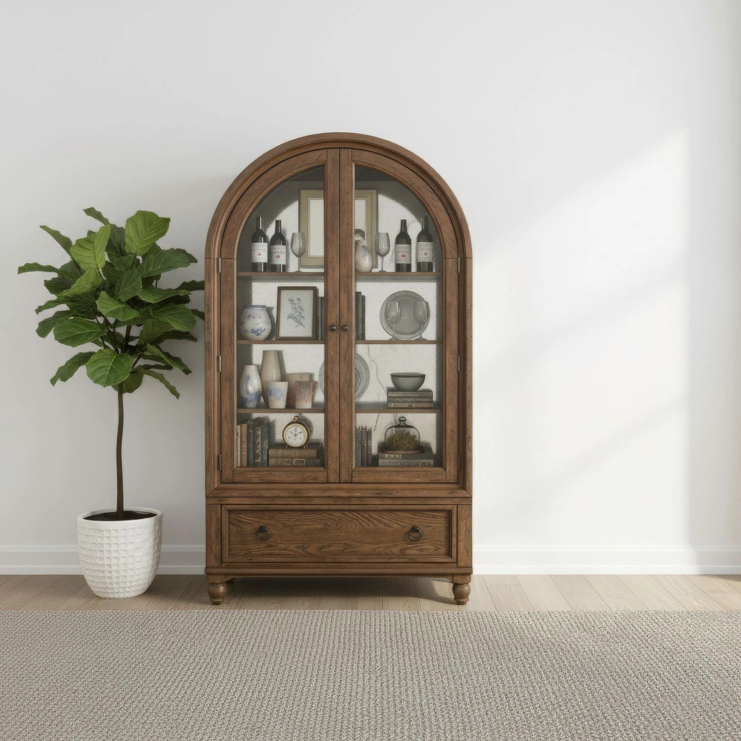Americana Farmhouse Arched Display Cabinet image