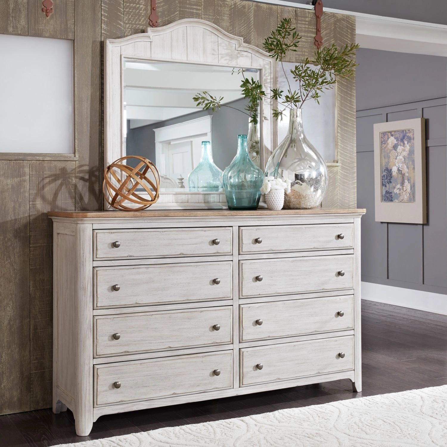 Farmhouse Reimagined Mirror in Antique White image