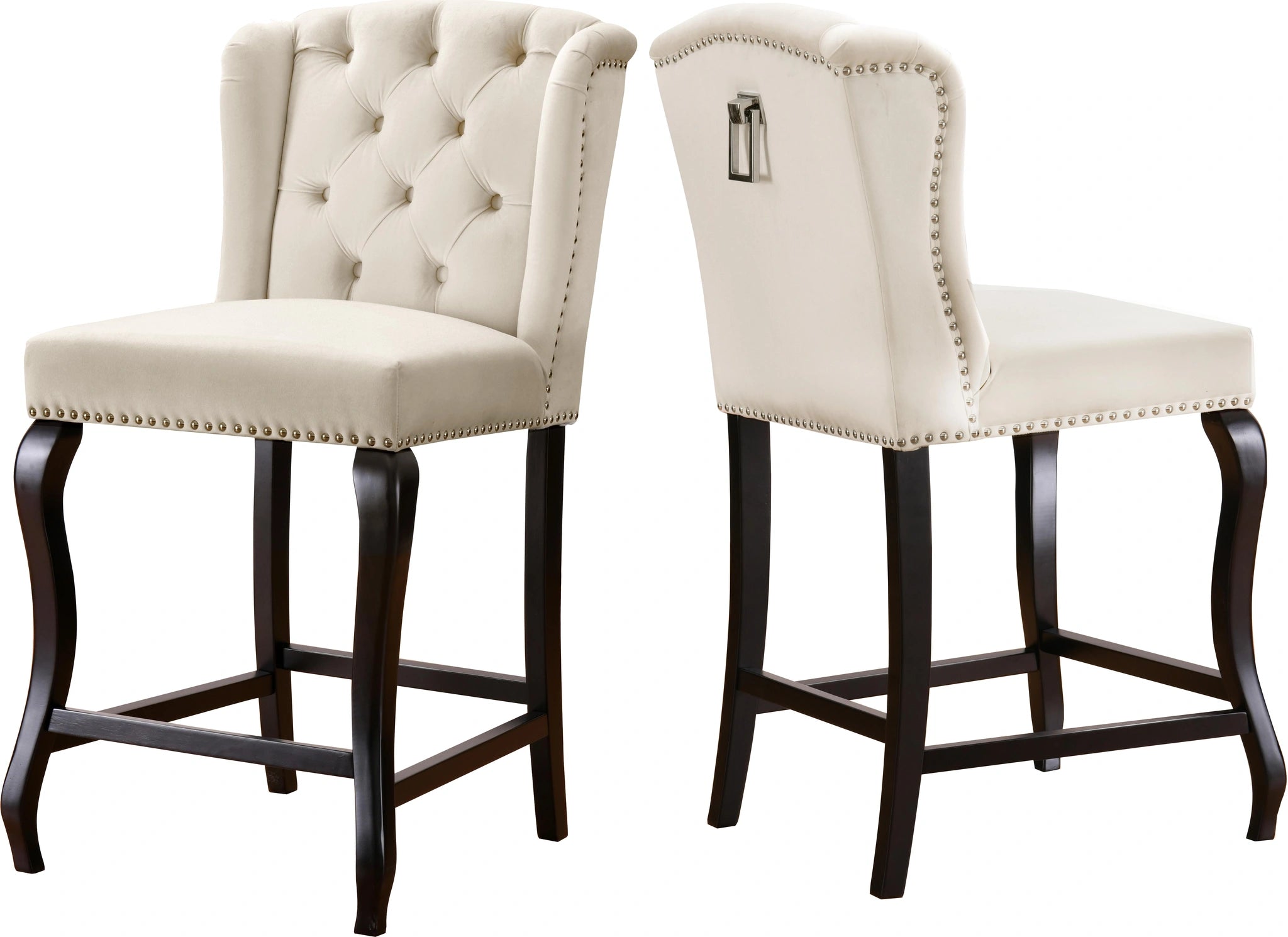 Suri Cream Velvet Stool