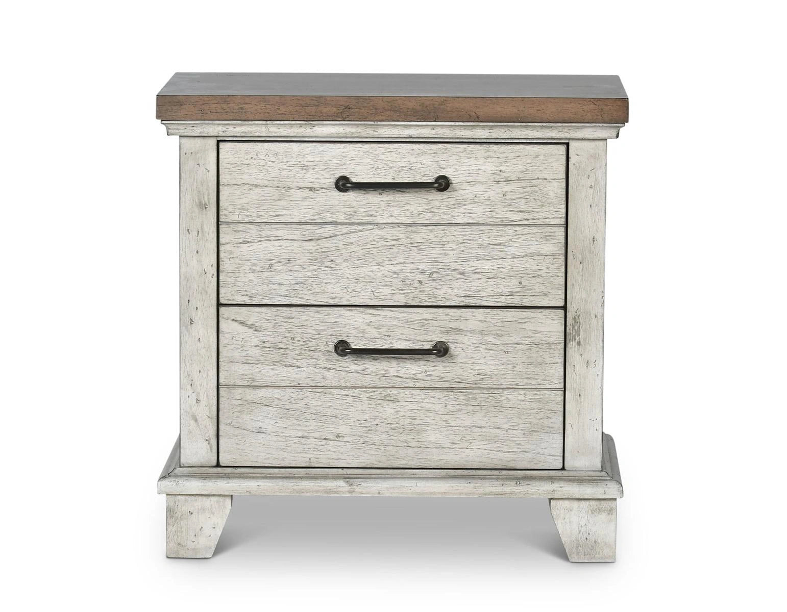 Steve Silver Bear Creek 2 Drawer Nightstand in White Smoke
