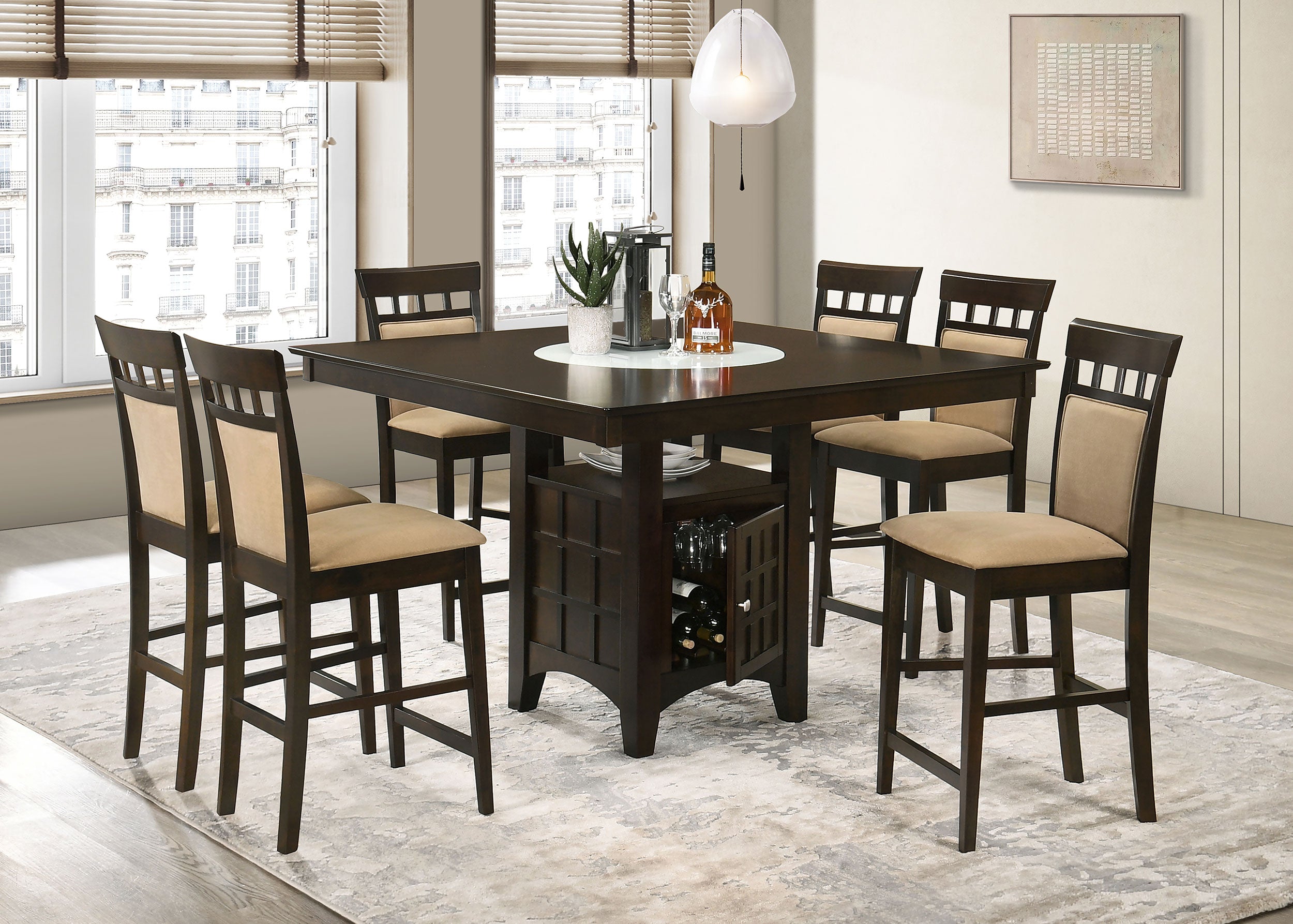 Gabriel 5-piece Square Counter Height Dining Set Cappuccino - Luxury Home Furniture (MI)