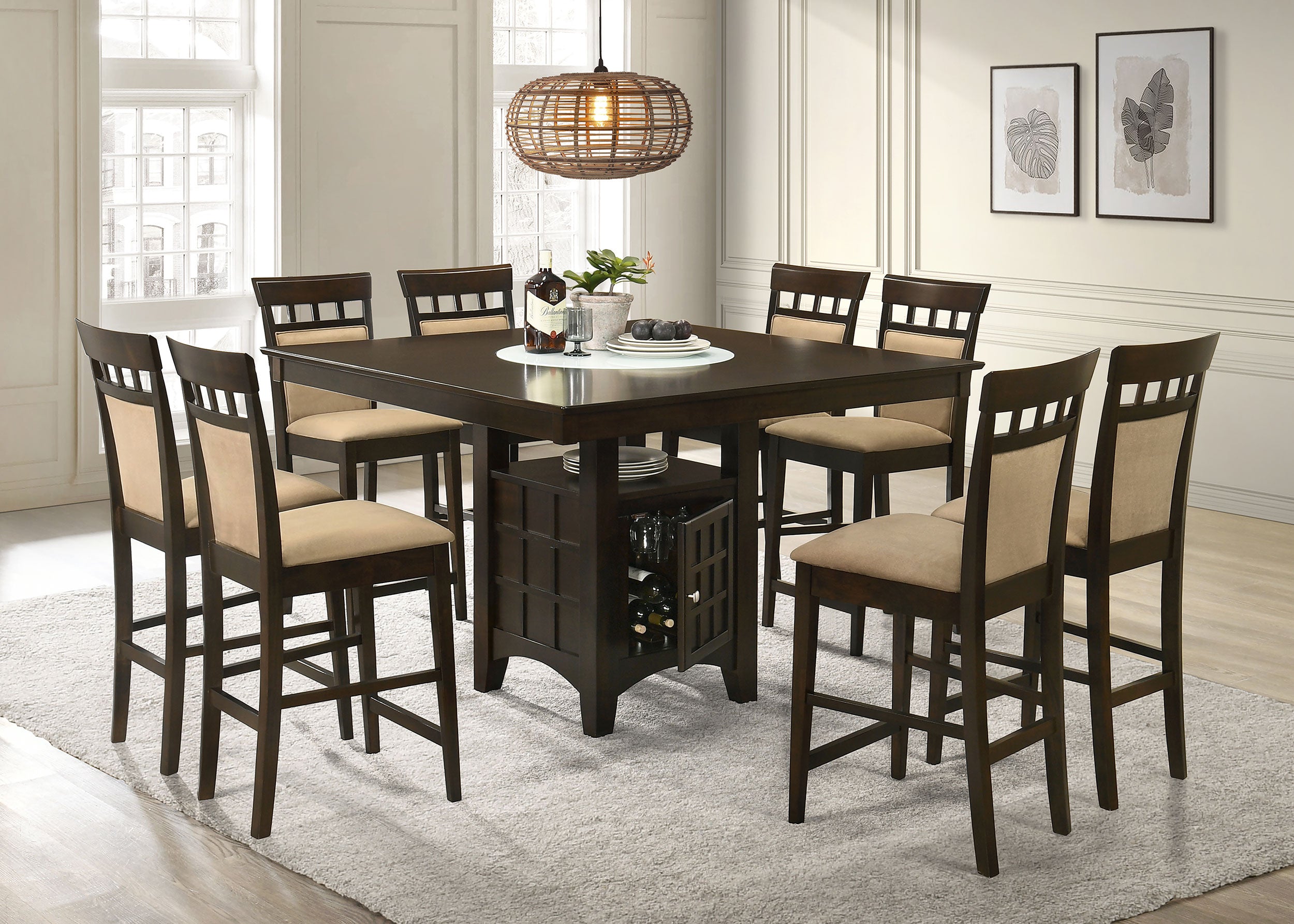 Gabriel 5-piece Square Counter Height Dining Set Cappuccino - Luxury Home Furniture (MI)