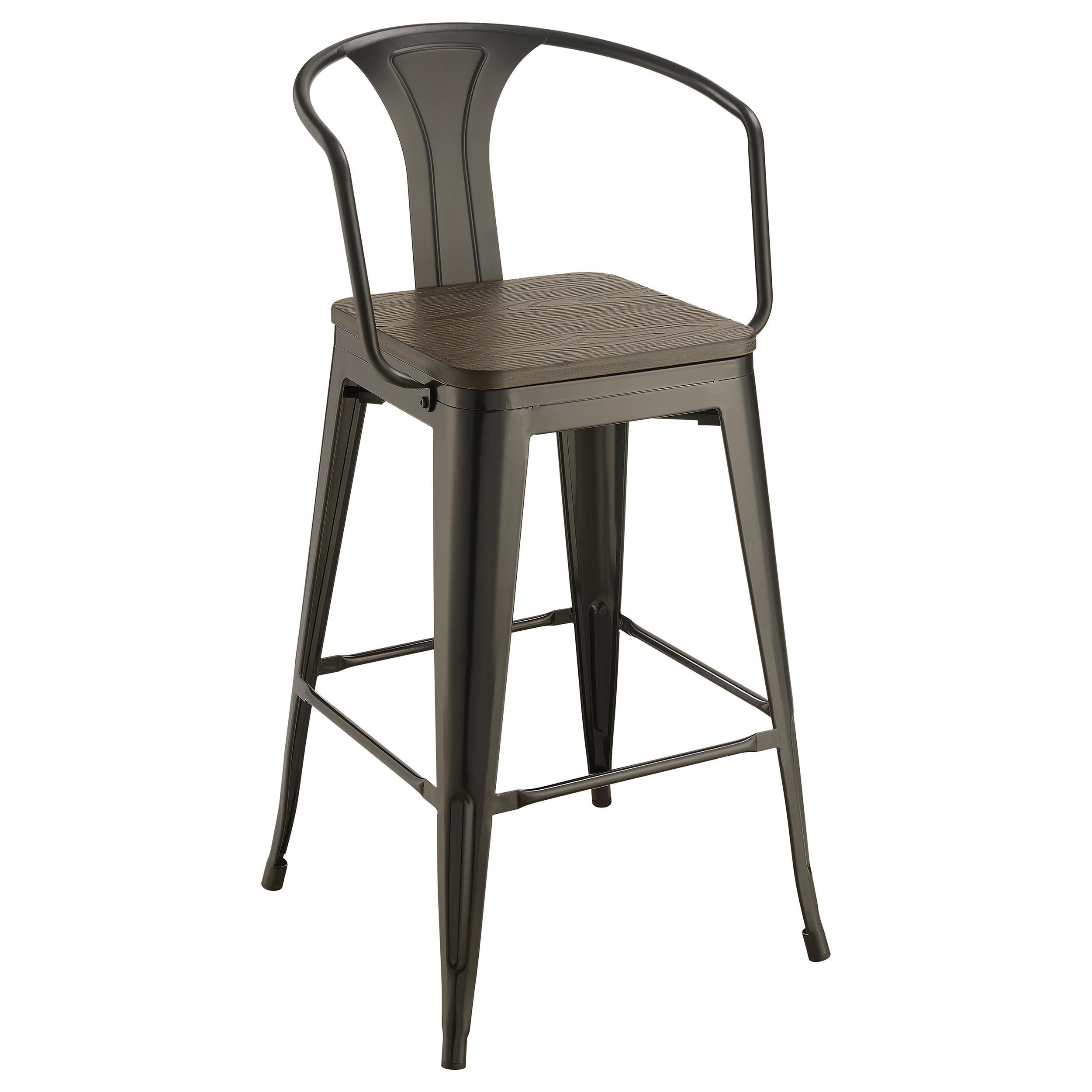Cavalier 3-piece Square Bar Table Set Dark Elm and Black - Luxury Home Furniture (MI)
