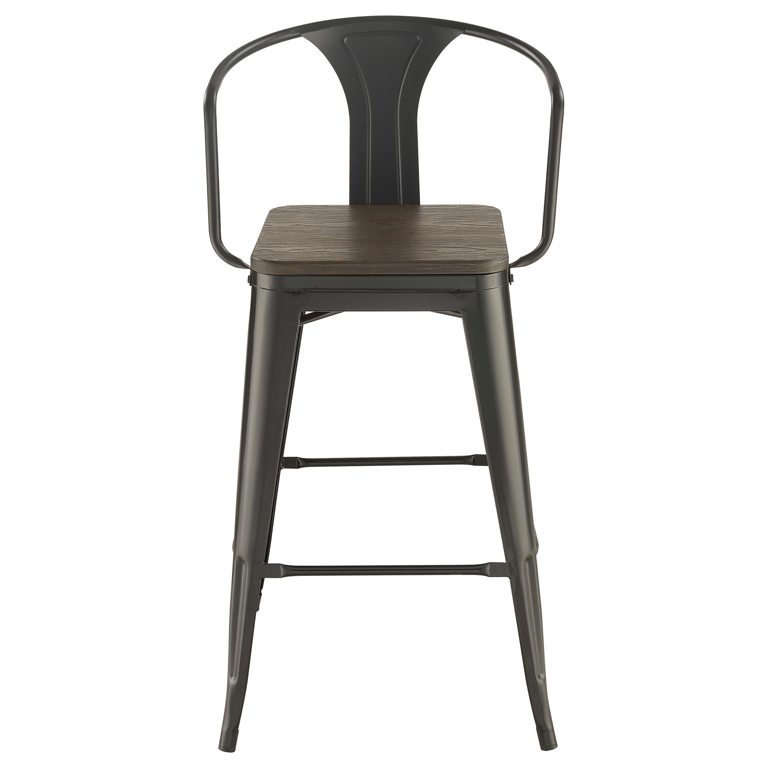 Cavalier 3-piece Square Bar Table Set Dark Elm and Black - Luxury Home Furniture (MI)