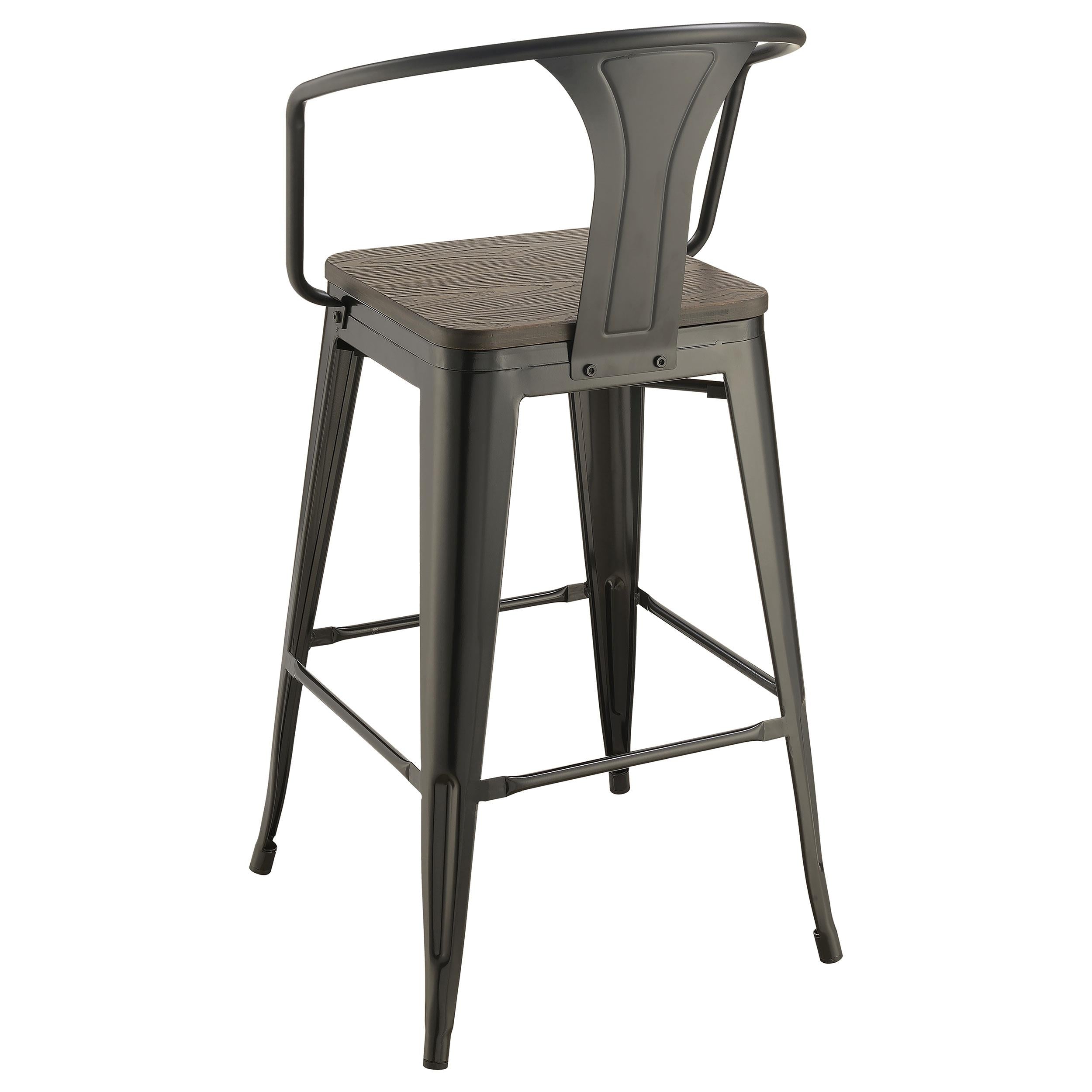 Cavalier 3-piece Square Bar Table Set Dark Elm and Black - Luxury Home Furniture (MI)