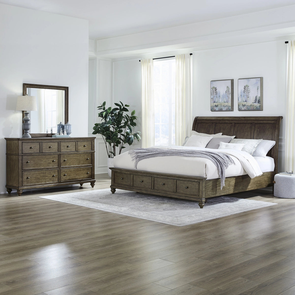 Twin Lakes King Storage Bed, Dresser & Mirror image