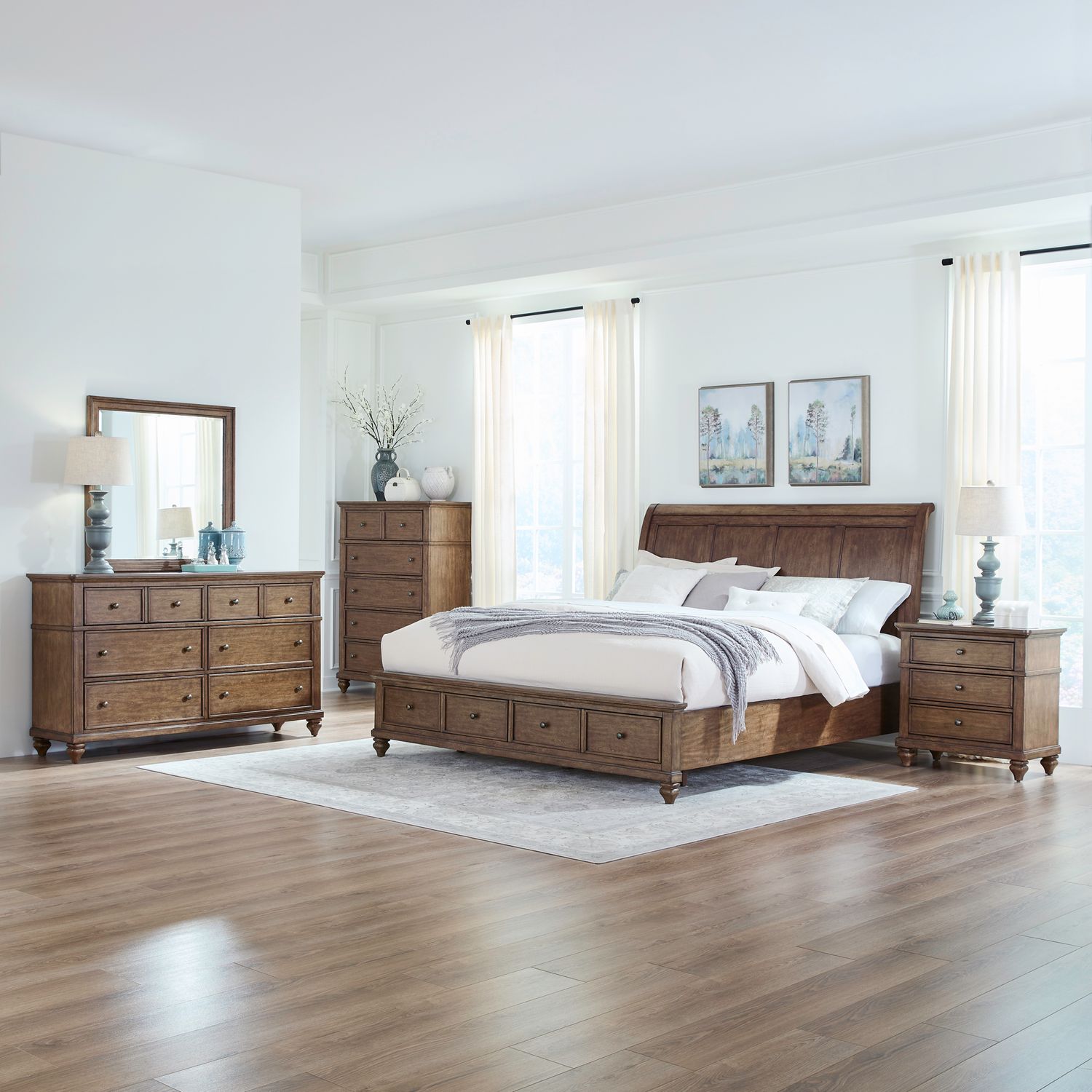 Twin Lakes King Storage Bed, Dresser & Mirror, Chest, Night Stand image