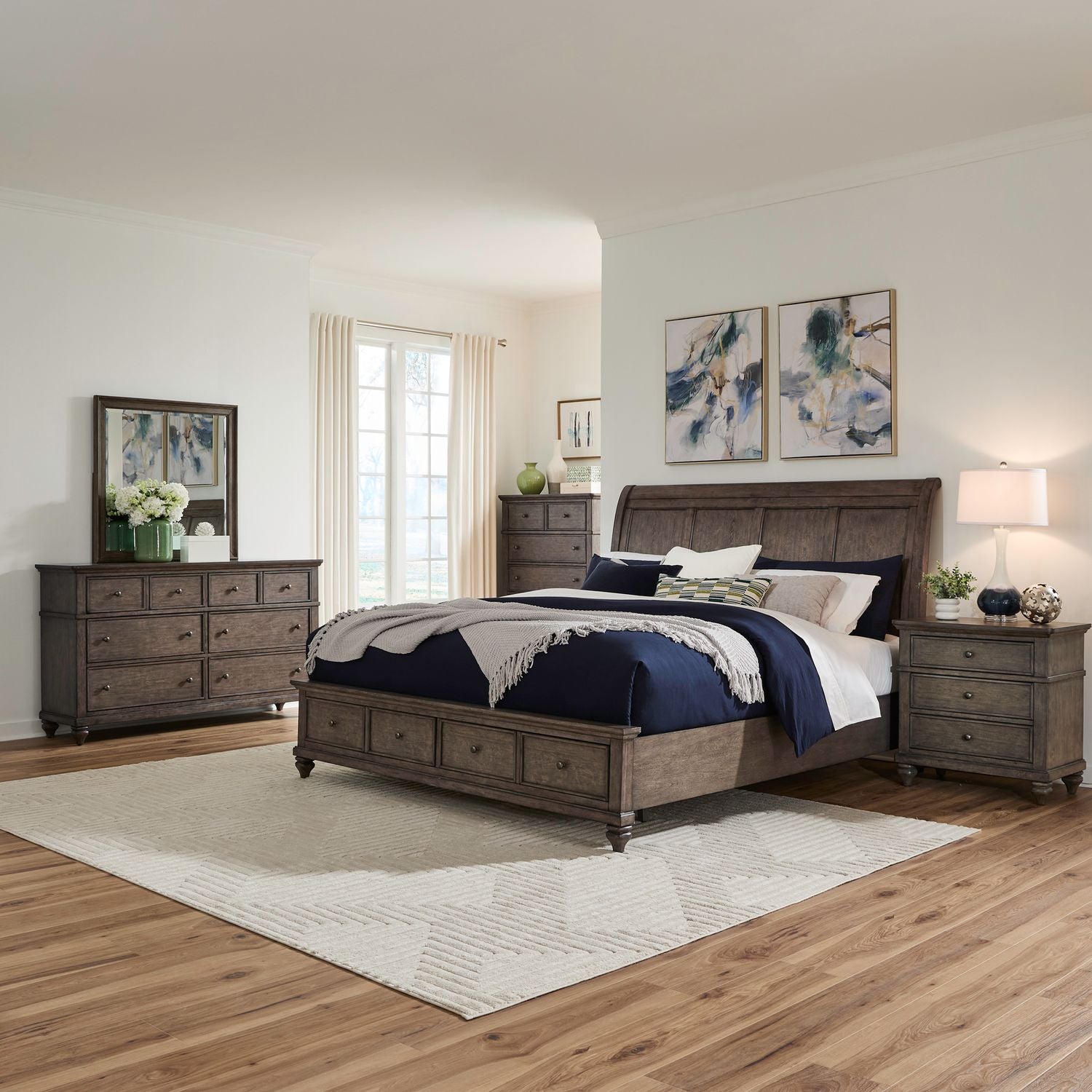 Twin Lakes King Storage Bed, Dresser & Mirror, Chest, Night Stand image