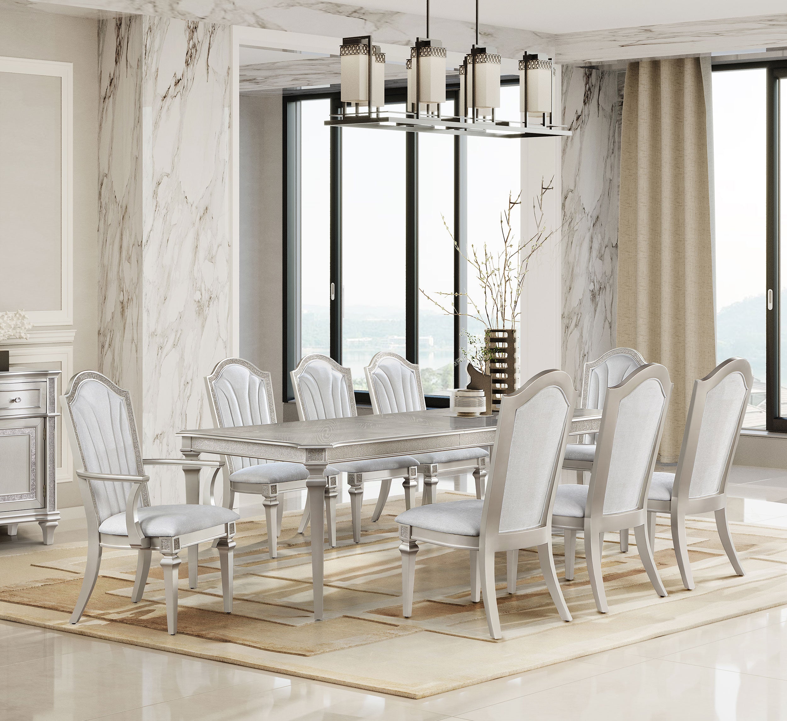 Evangeline 9 Pc Dining Set