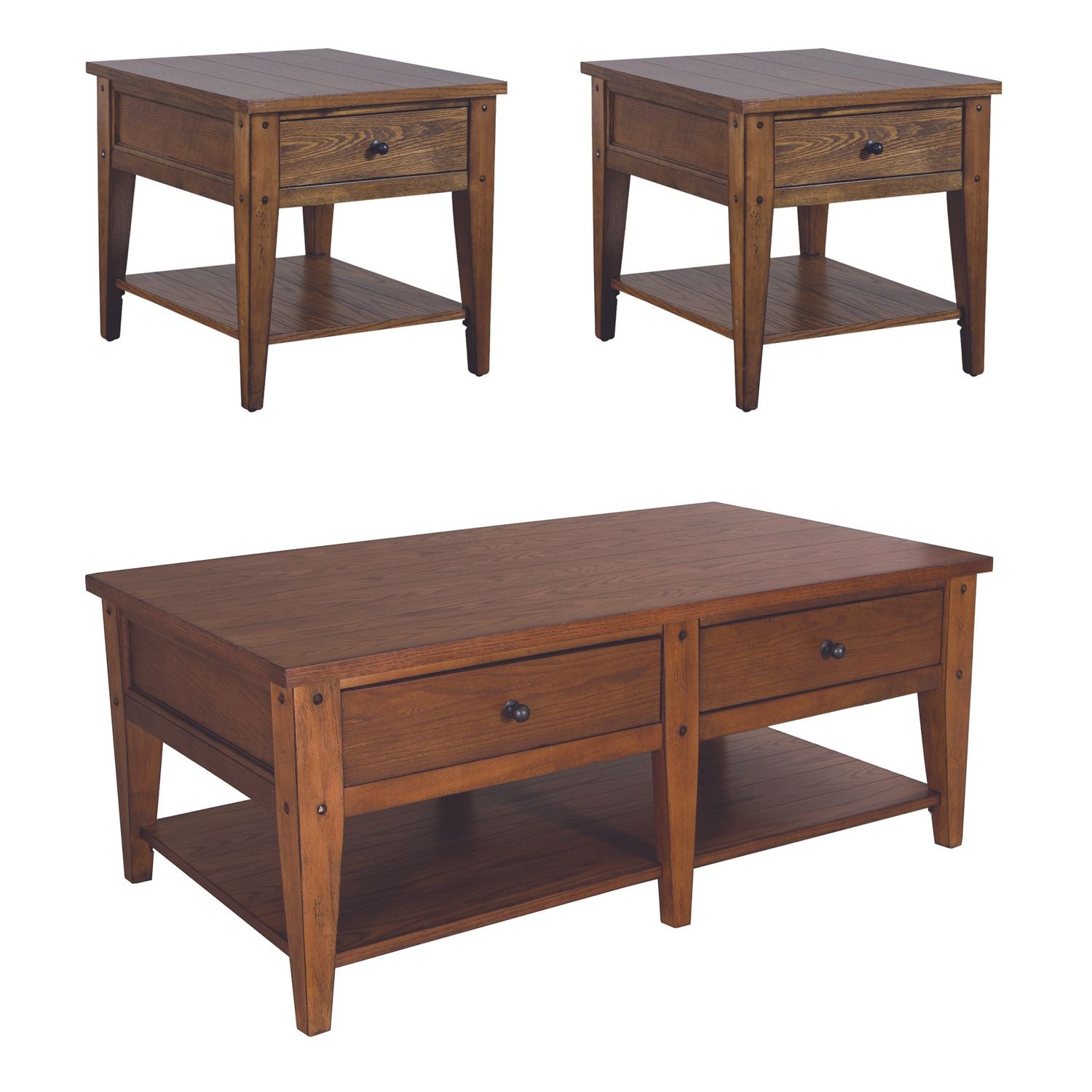 Lake House 3 Piece Set (1-Cocktail 2-End Tables) - Luxury Home Furniture (MI)
