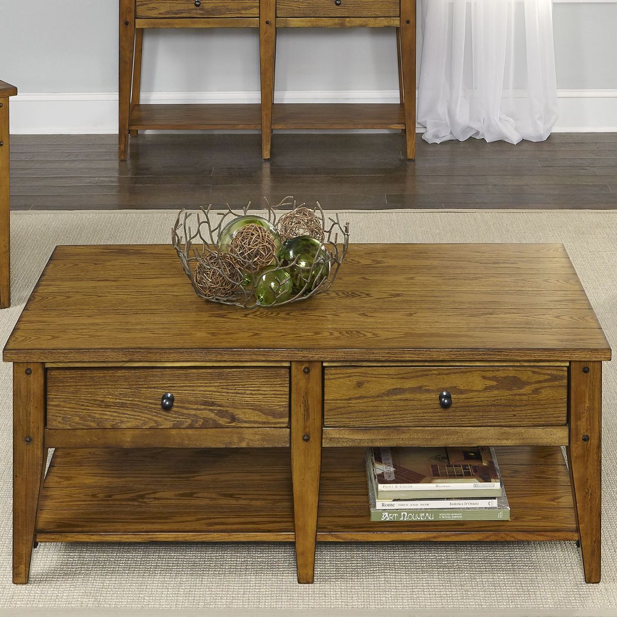 Liberty Furniture Lake House Cocktail Table in Oak - Luxury Home Furniture (MI)
