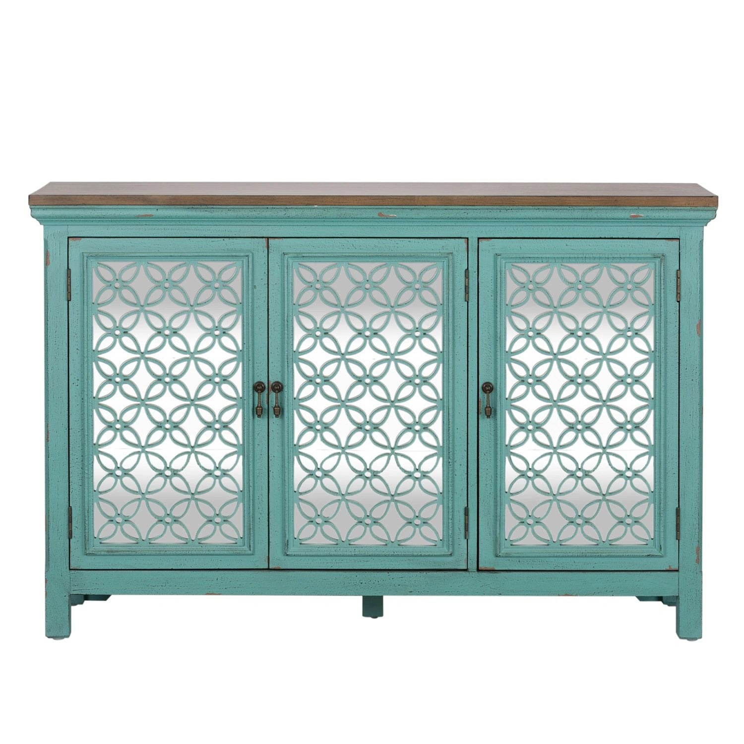 Kensington 3 Door Accent Cabinet in Turquoise image
