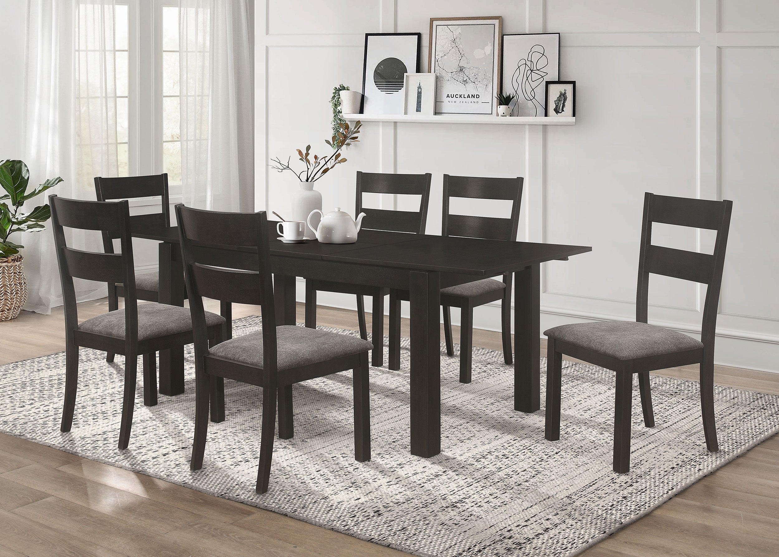 Jakob Rectangular Dining Set Grey and Black - Luxury Home Furniture (MI)