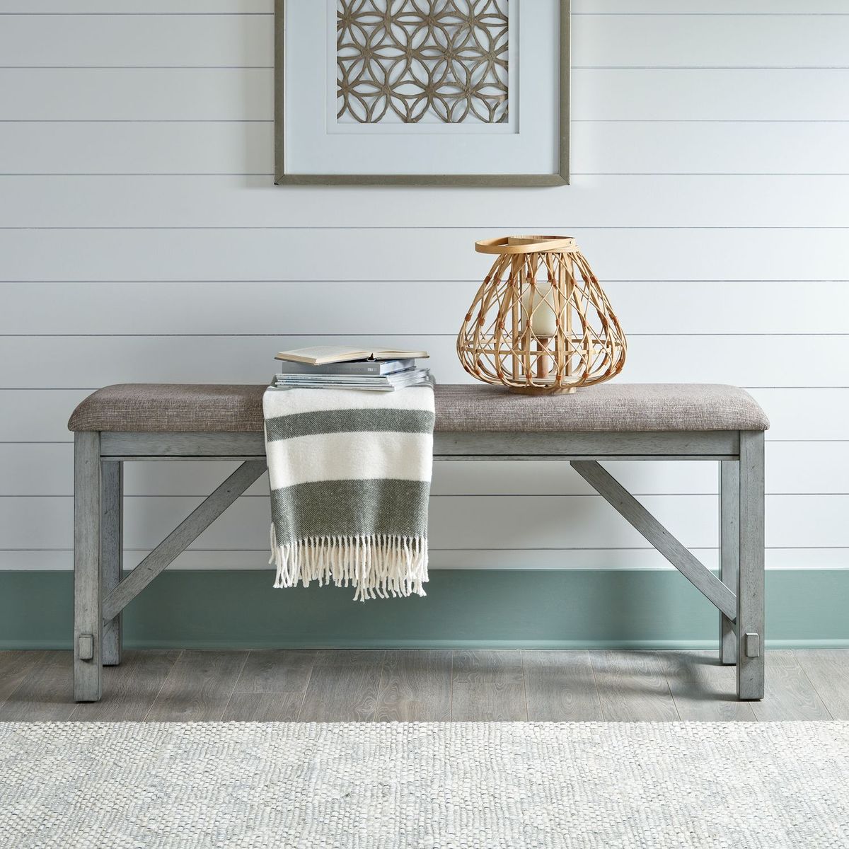 Liberty Furniture Newport Counter Height Dining Bench in Smokey Grey - Luxury Home Furniture (MI)