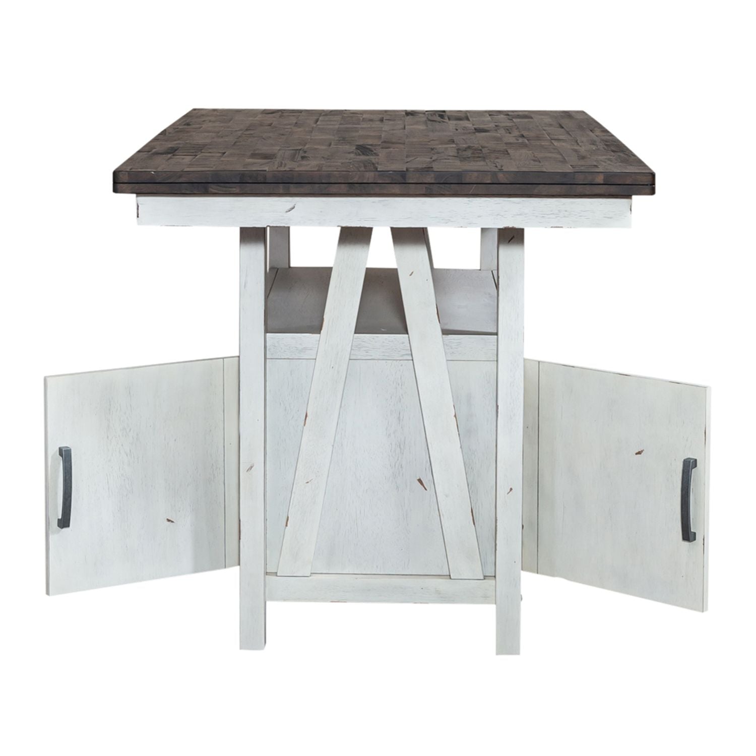 Farmhouse Gathering Table in White/Oak - Luxury Home Furniture (MI)