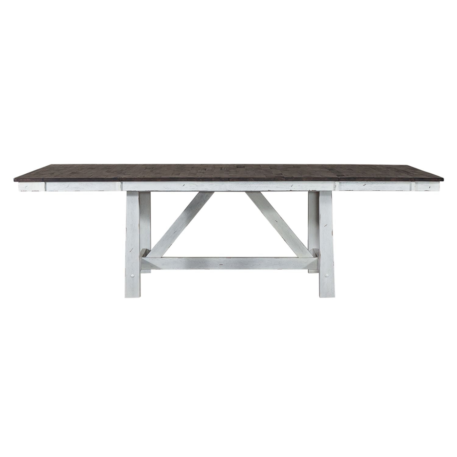 Farmhouse Trestle Table in White - Luxury Home Furniture (MI)