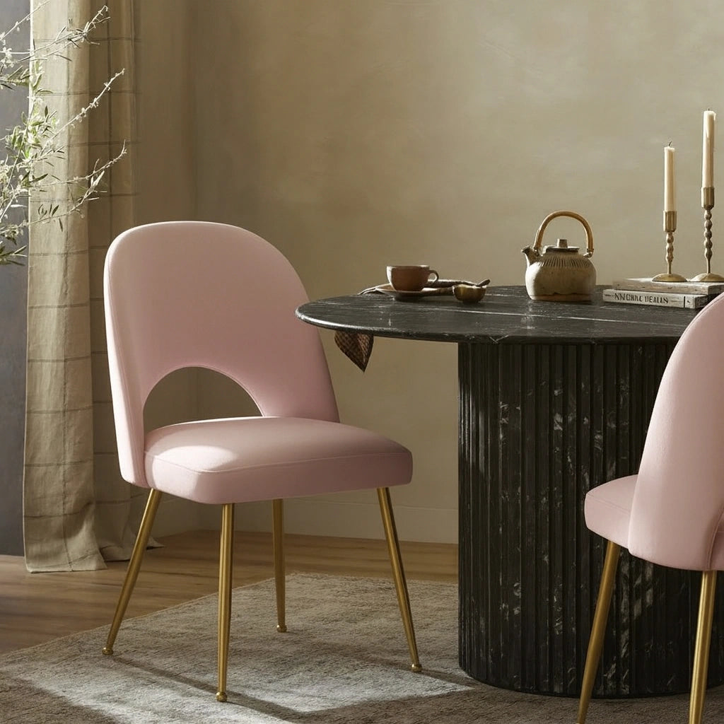 Logan Pink Velvet Dining Chair