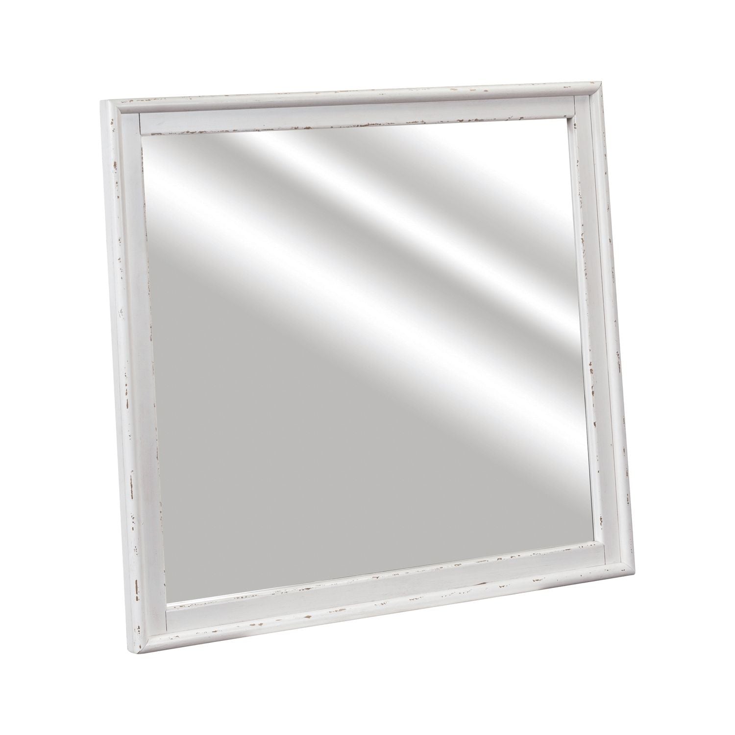 Backroads Landscape Mirror in Weathered White/Parchment Brown - Luxury Home Furniture (MI)