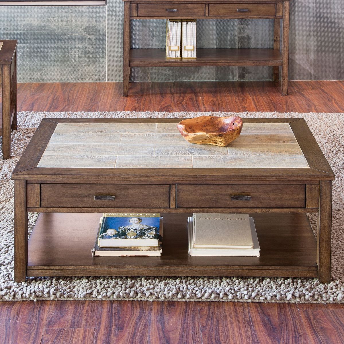 Liberty Furniture Mesa Valley Cocktail Table in Tobacco - Luxury Home Furniture (MI)