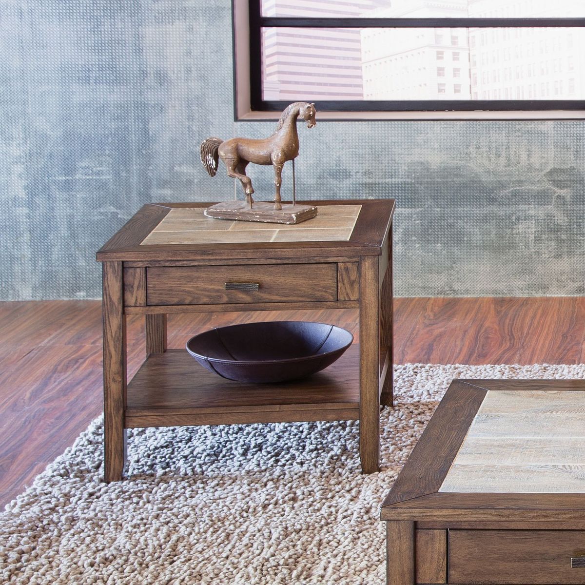 Liberty Furniture Mesa Valley End Table in Tobacco