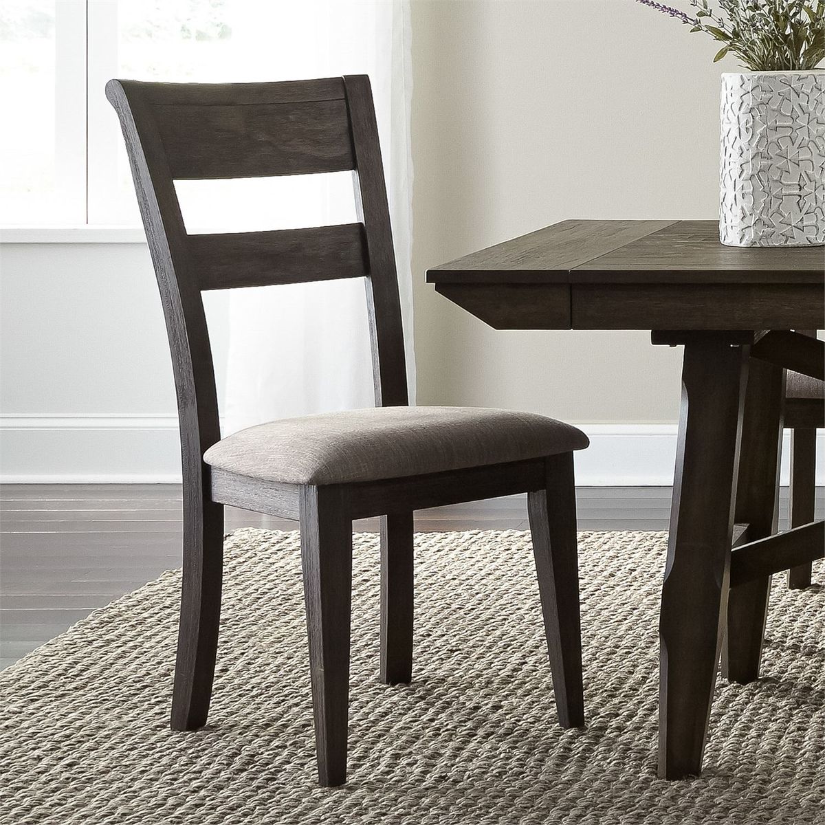 Liberty Furniture Double Bridge Splat Back Side Chair (RTA) in Dark Chestnut (Set of 2) - Luxury Home Furniture (MI)