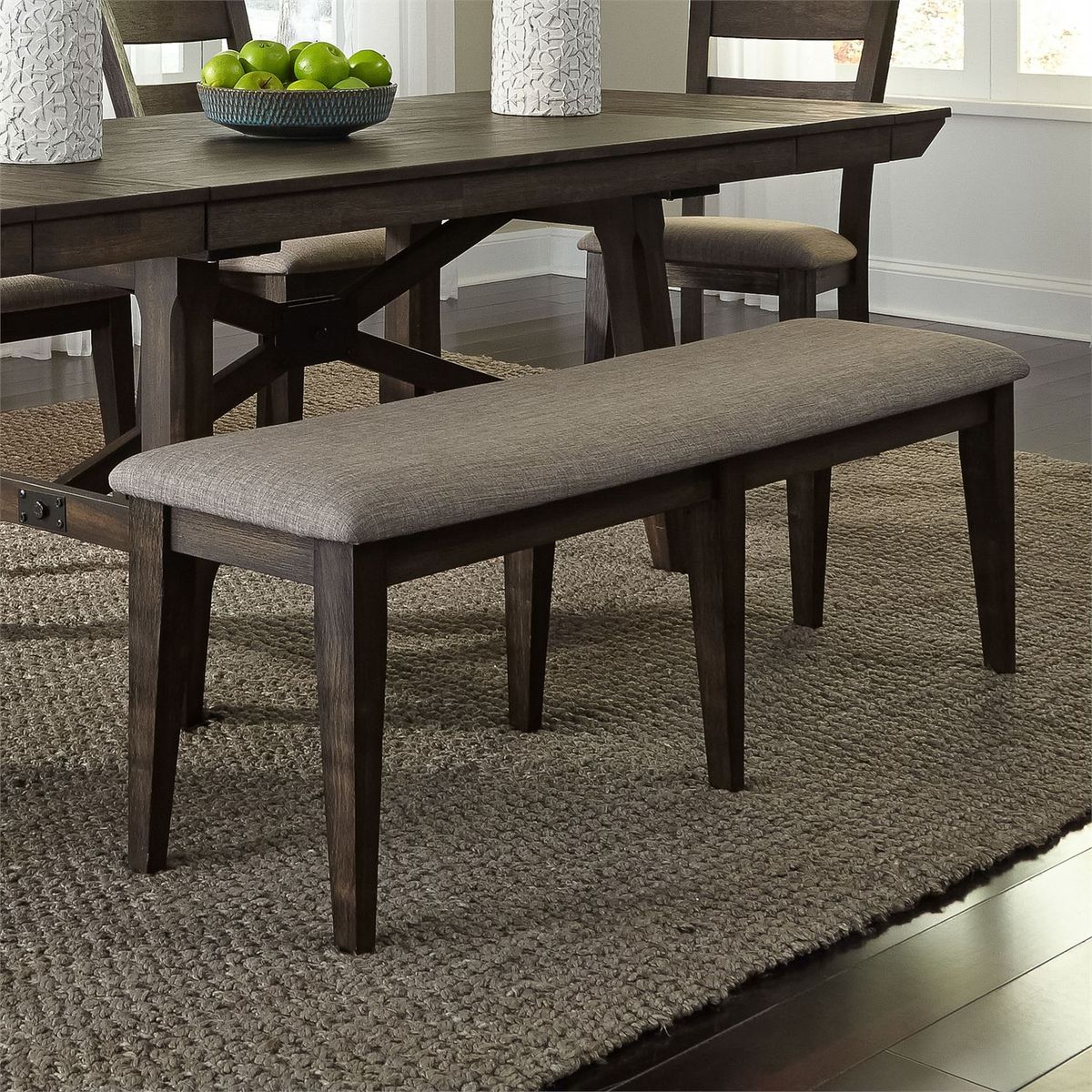 Liberty Furniture Double Bridge Bench (RTA) in Dark Chestnut - Luxury Home Furniture (MI)