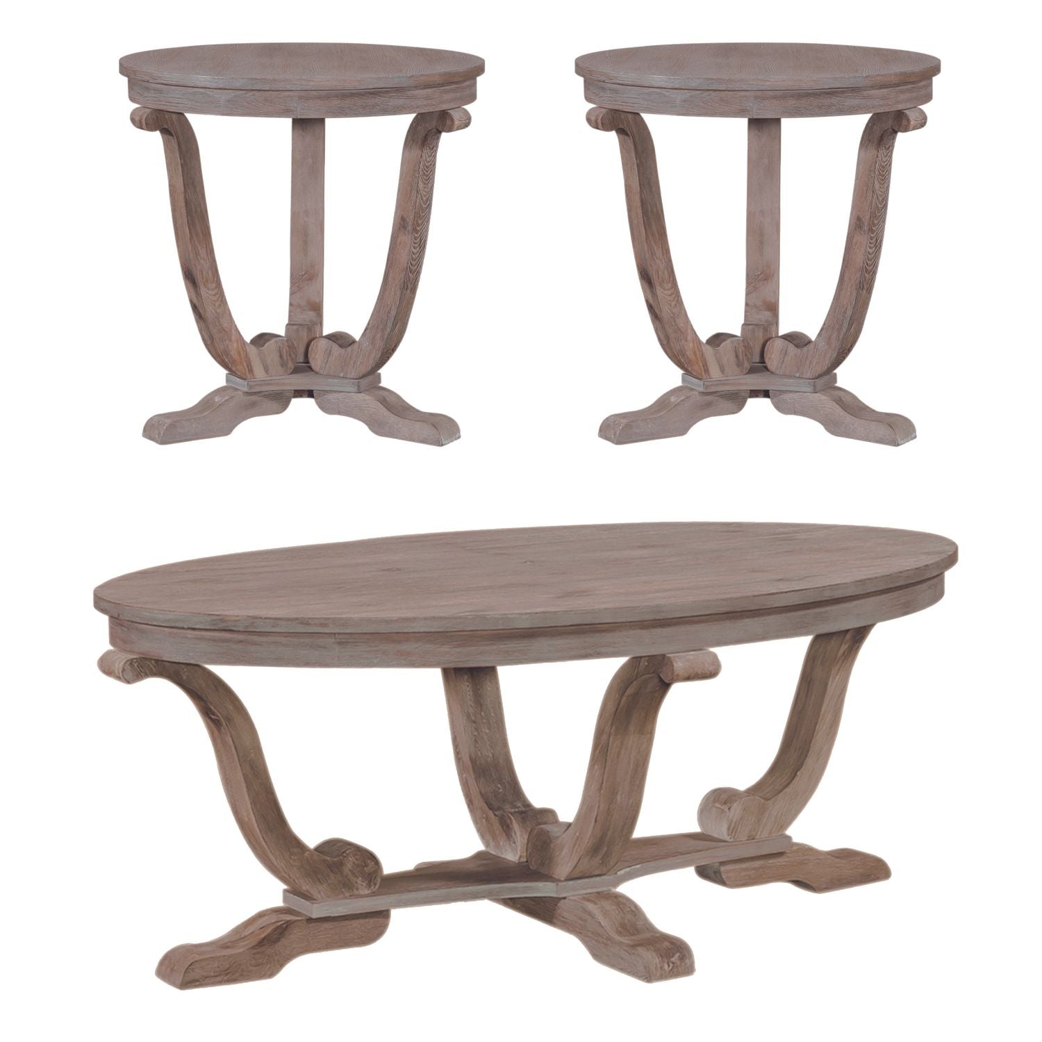Greystone Mill 3 Piece Set (1-Cocktail 2-End Tables) - Luxury Home Furniture (MI)