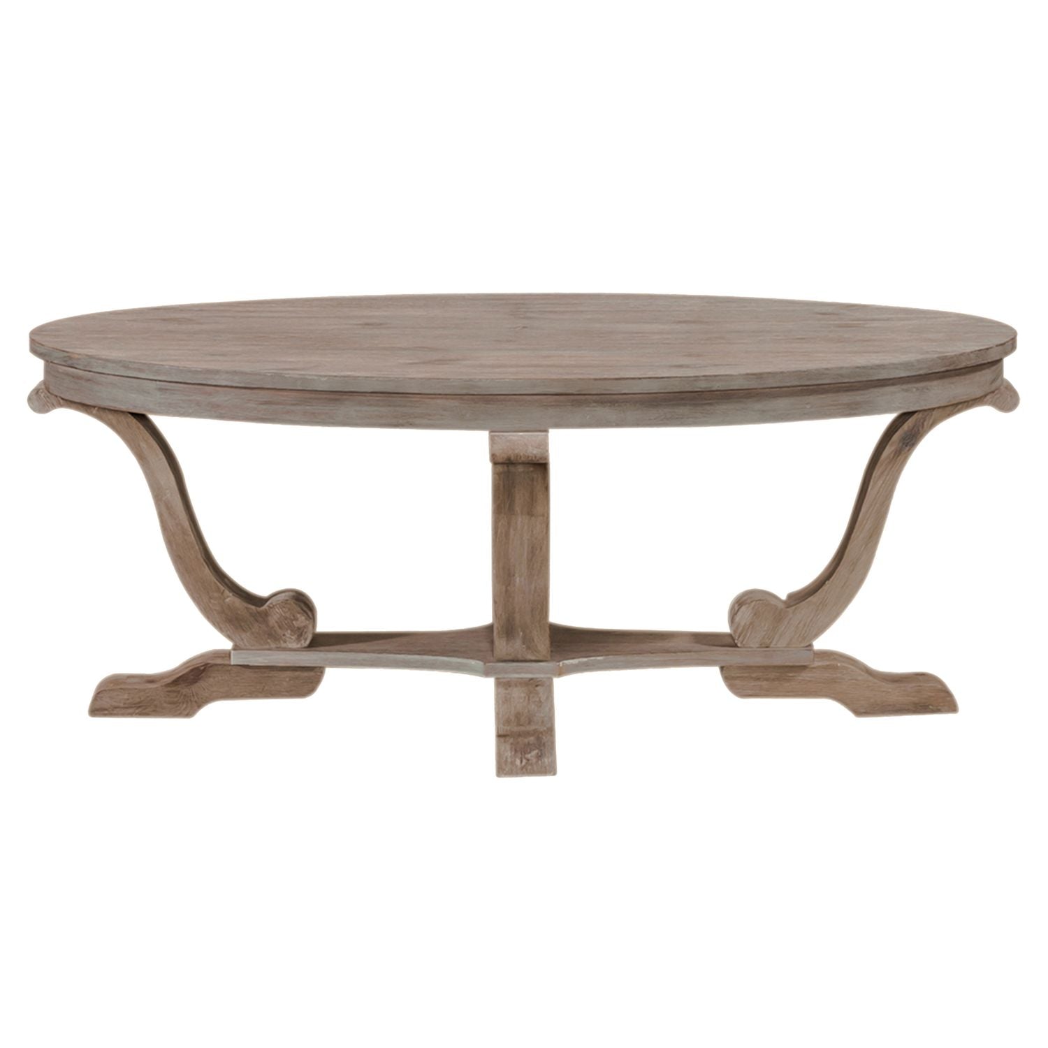 Greystone Mill Oval Cocktail Table in Stone White - Luxury Home Furniture (MI)