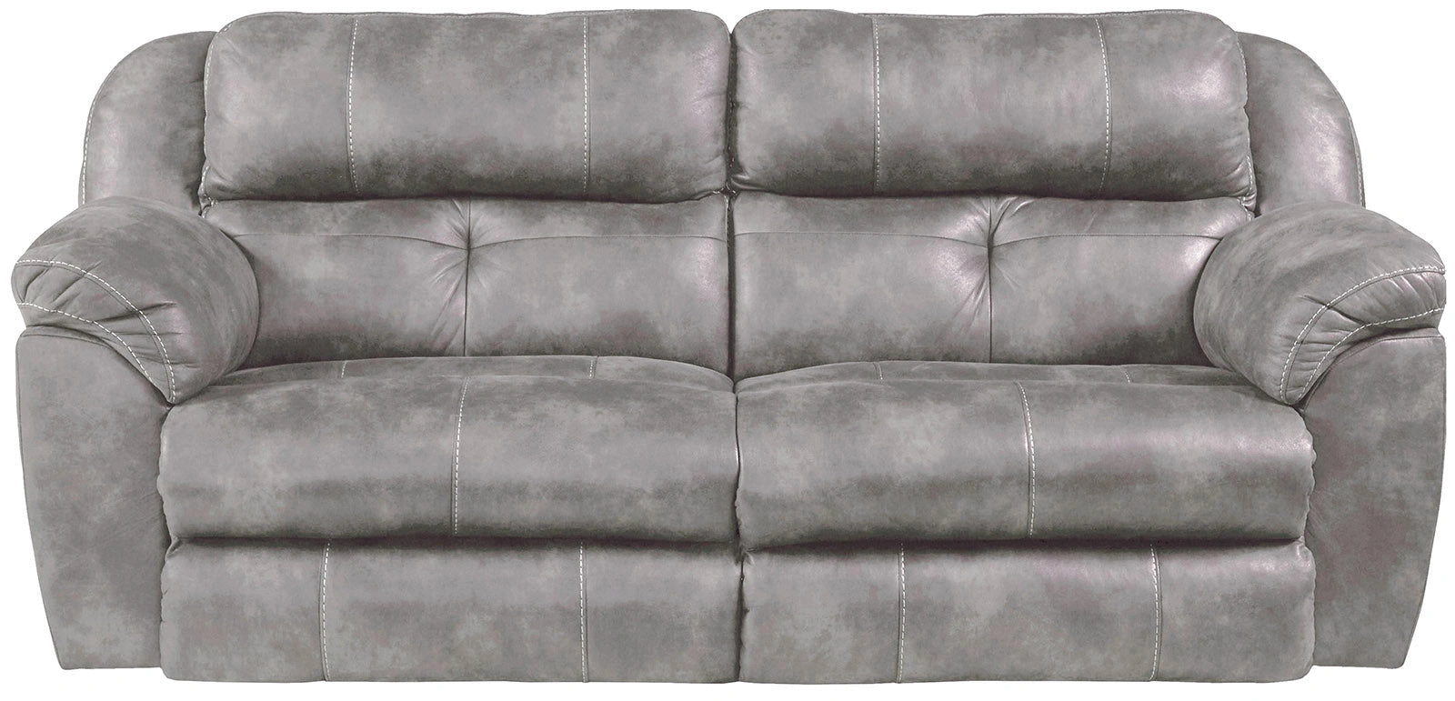Catnapper Ferrington Power Headrest w/ Lumbar Power Lay Flat Reclining Sofa in Steel