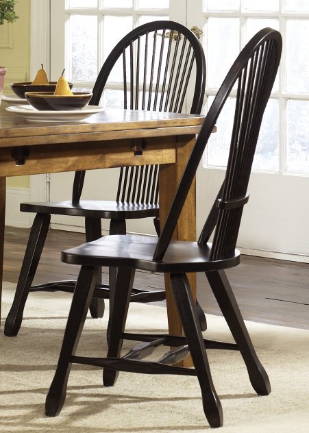 Liberty Furniture Treasures Sheaf Back Side Chair in Black (Set of 2)