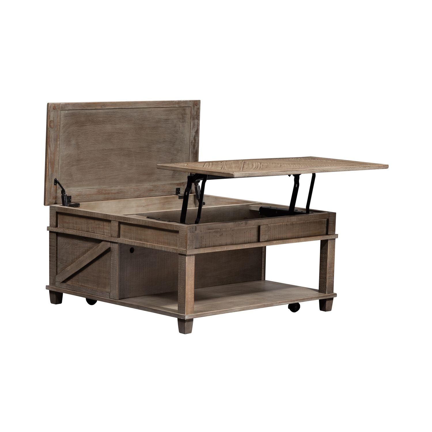 Parkland Falls Square Lift Top Cocktail Table in Weathered Taupe - Luxury Home Furniture (MI)