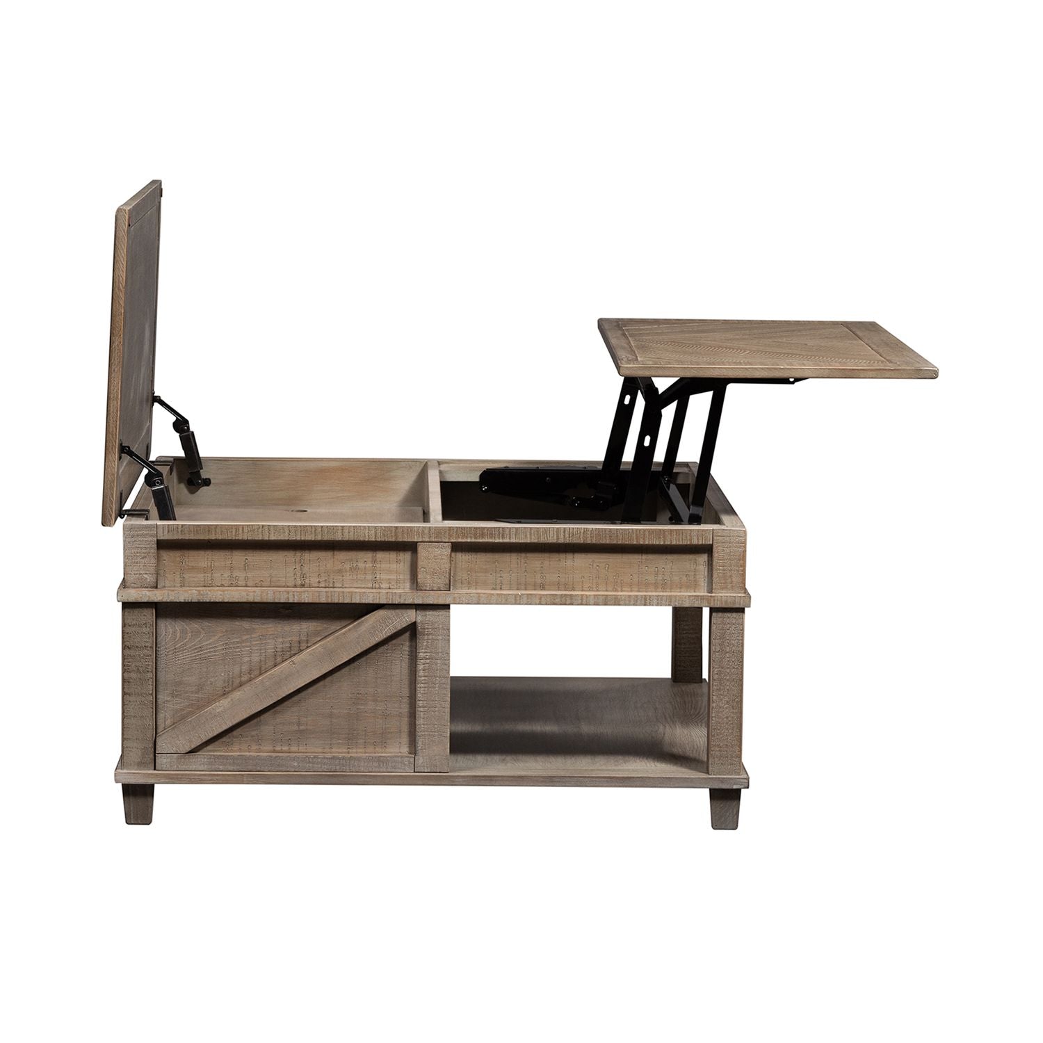 Parkland Falls Square Lift Top Cocktail Table in Weathered Taupe - Luxury Home Furniture (MI)