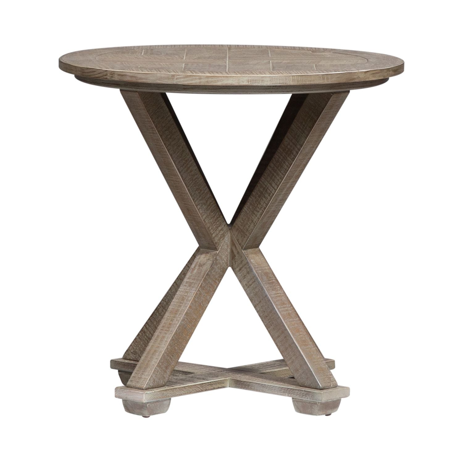 Parkland Falls Round End Table in Weathered Taupe - Luxury Home Furniture (MI)