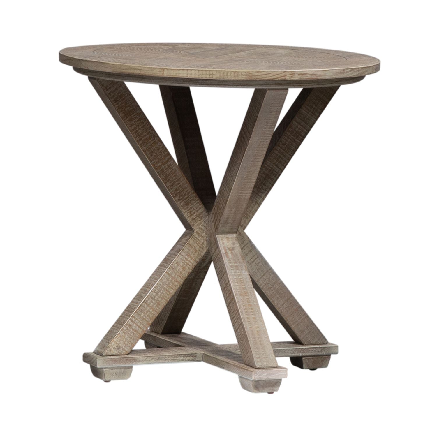 Parkland Falls Round End Table in Weathered Taupe - Luxury Home Furniture (MI)