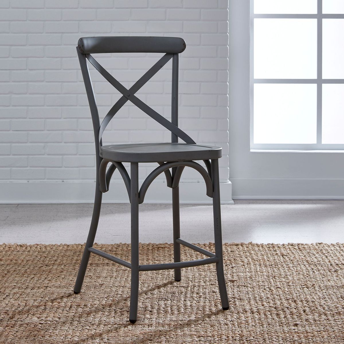 Liberty Furniture Vintage Series X Back Counter Chair in Grey