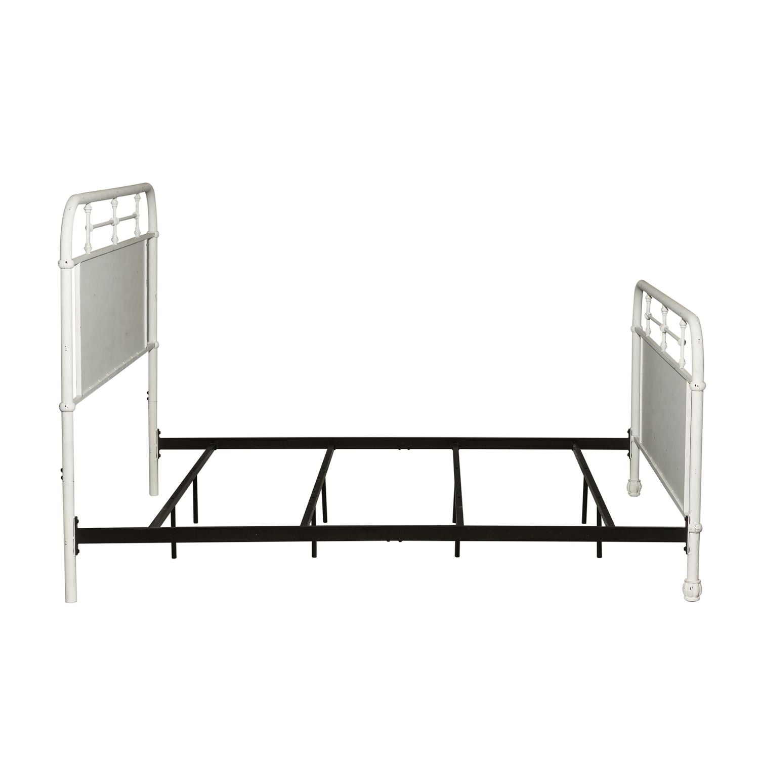 Vintage Series Queen Metal Bed in Antique White - Luxury Home Furniture (MI)