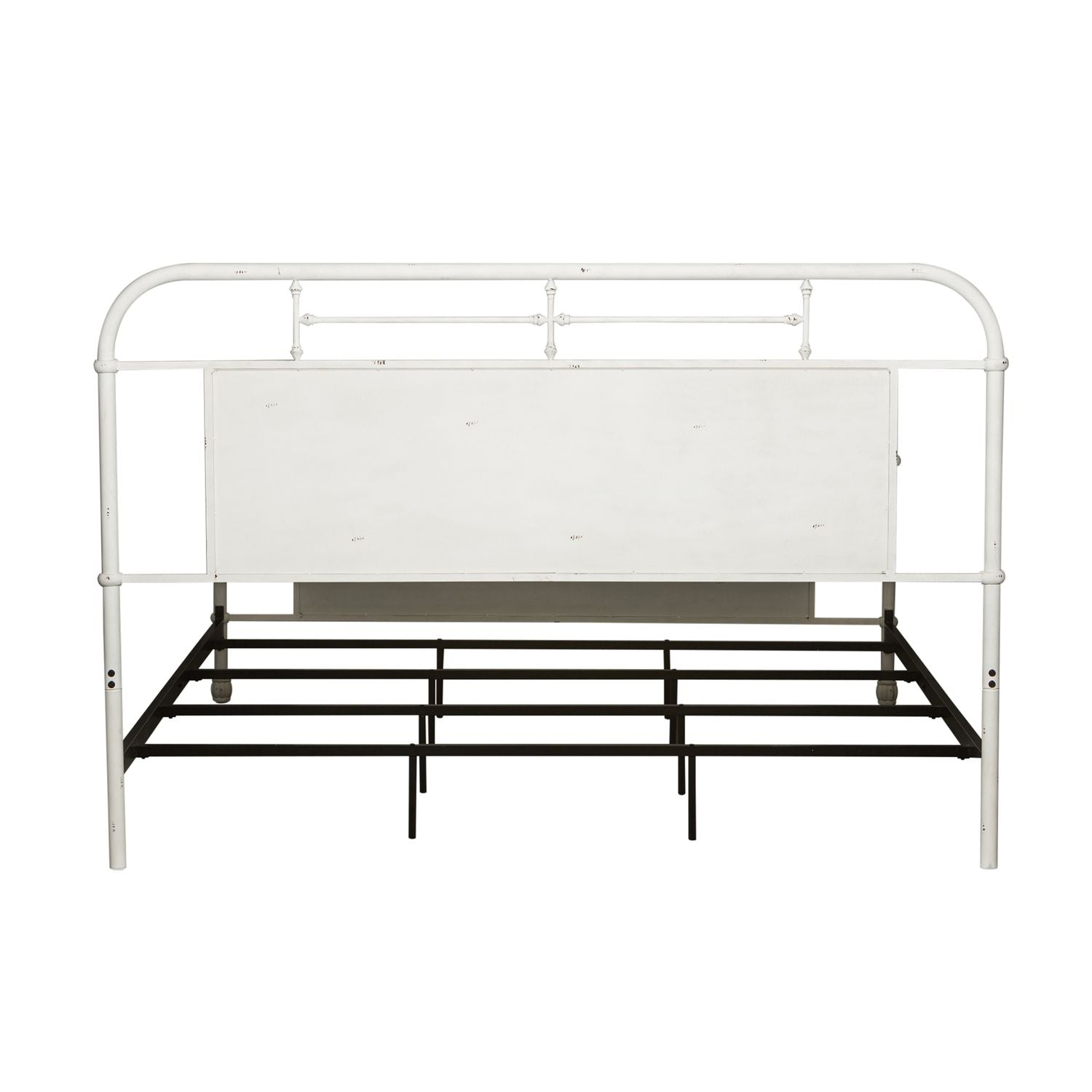 Vintage Series Queen Metal Bed in Antique White - Luxury Home Furniture (MI)