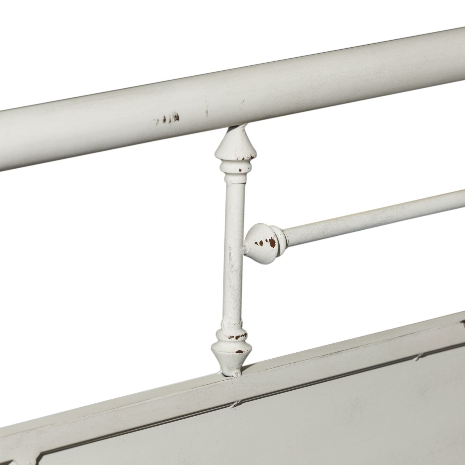 Vintage Series Queen Metal Bed in Antique White - Luxury Home Furniture (MI)