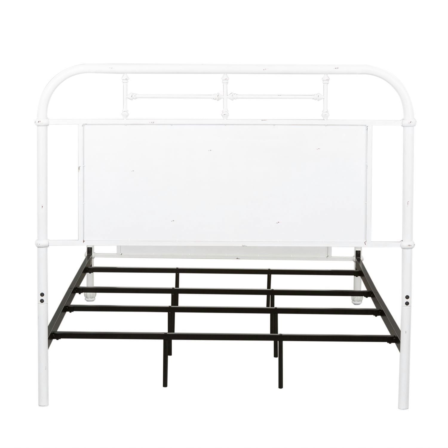Vintage Series Full Metal Bed in Antique White - Luxury Home Furniture (MI)