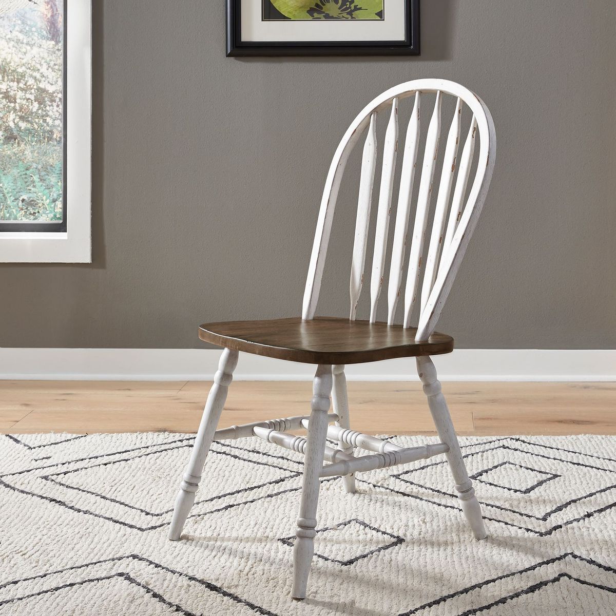 Liberty Furniture Carolina Crossing Windsor Side Chair in White (Set of 2) - Luxury Home Furniture (MI)