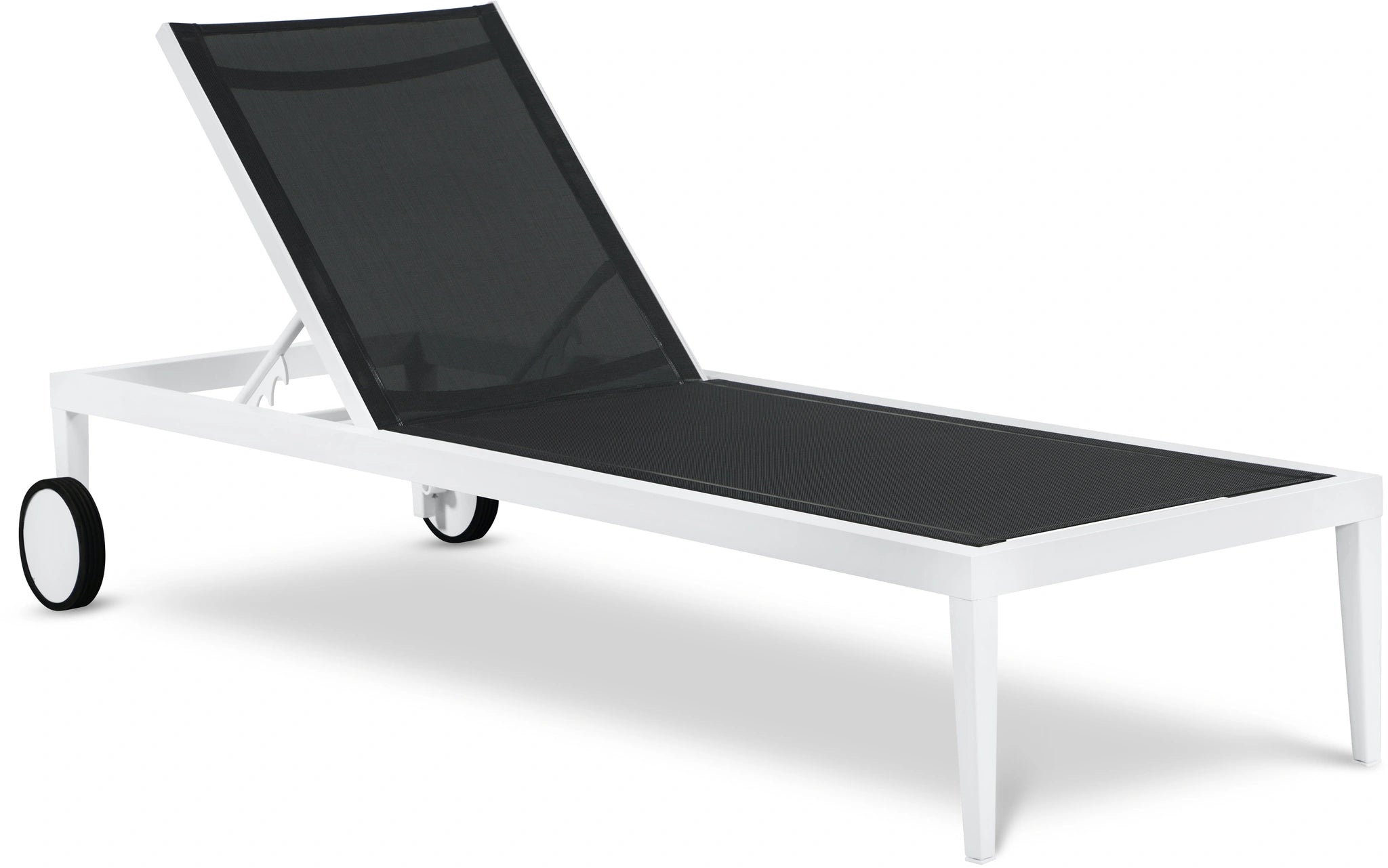 Nizuc Black Mesh Waterproof Fabric Outdoor Patio Aluminum Mesh Chaise Lounge Chair