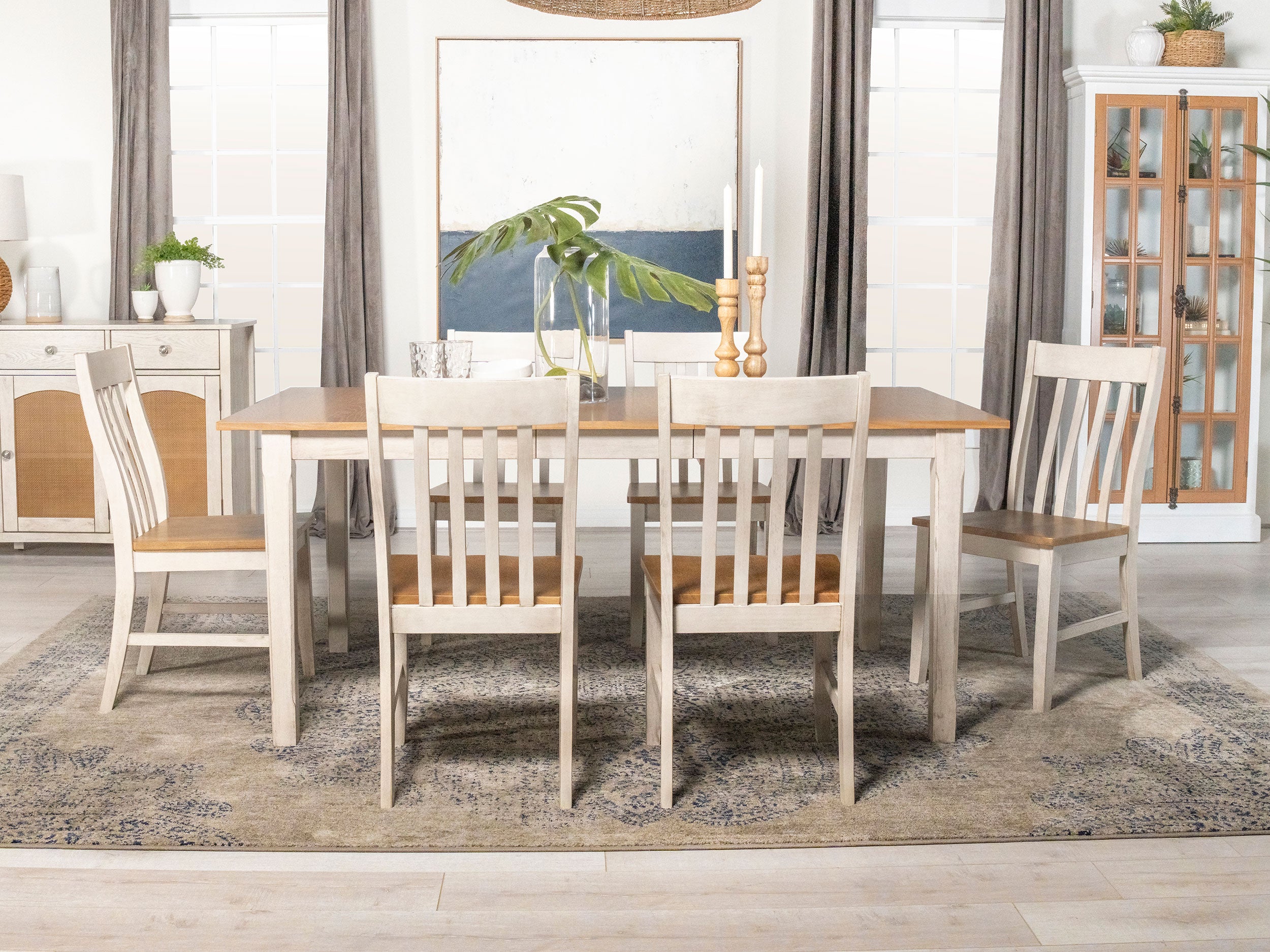 Kirby Dining Set Natural and Rustic Off White - Luxury Home Furniture (MI)