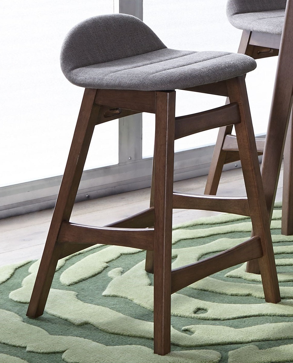 Liberty Furniture Space Saver 24" Counter Chair (Grey) in Satin Walnut (Set of 2) - Luxury Home Furniture (MI)