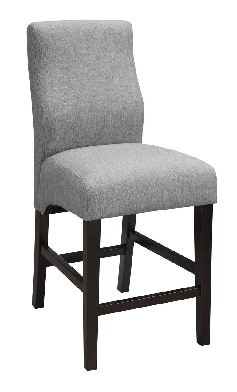 Mulberry Upholstered Counter Height Stools Grey and Cappuccino (Set of 2)