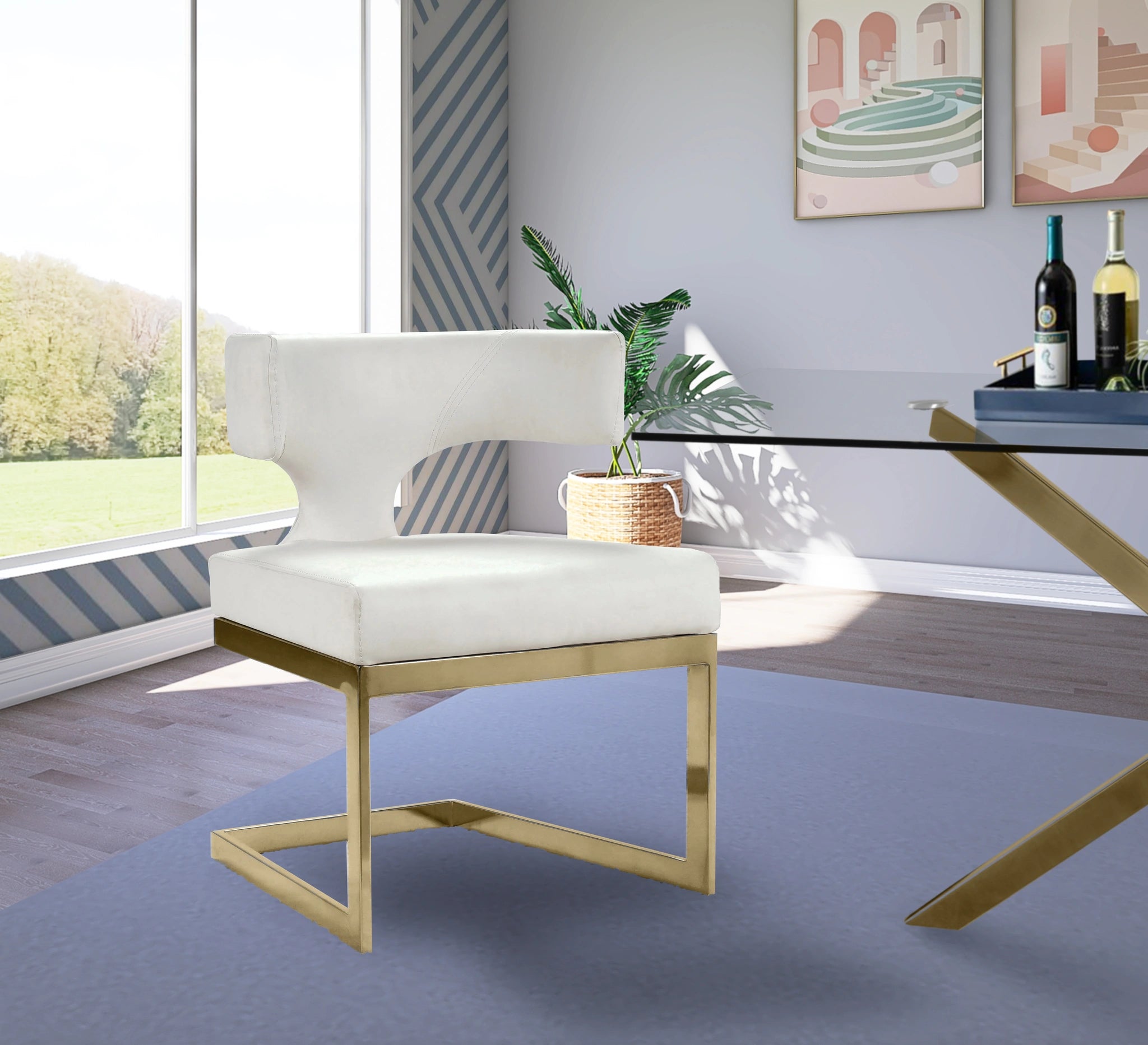 Alexandra White Faux Leather Dining Chair