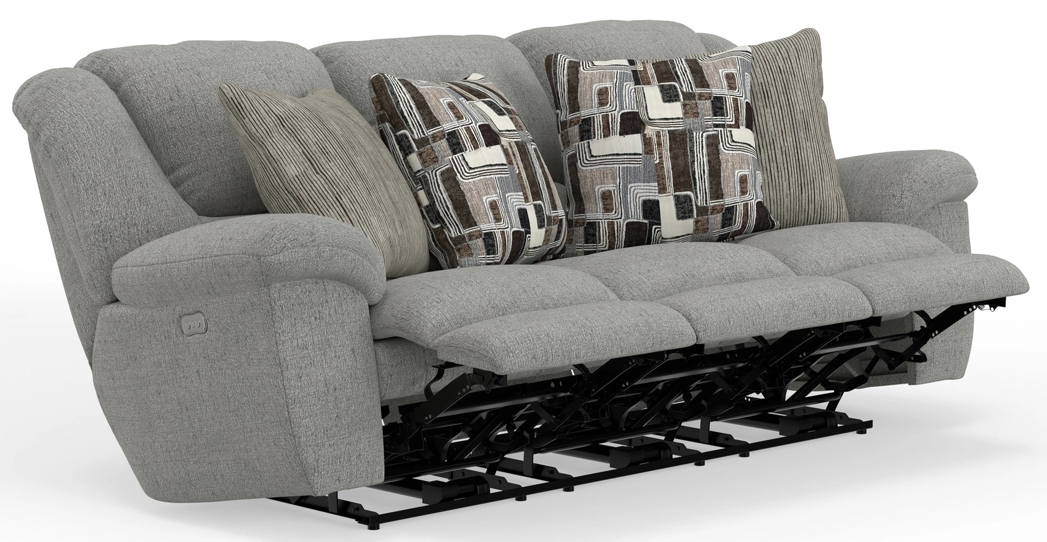 Trifecta Power Sofa w/3 Recliners and Drop Down Table
