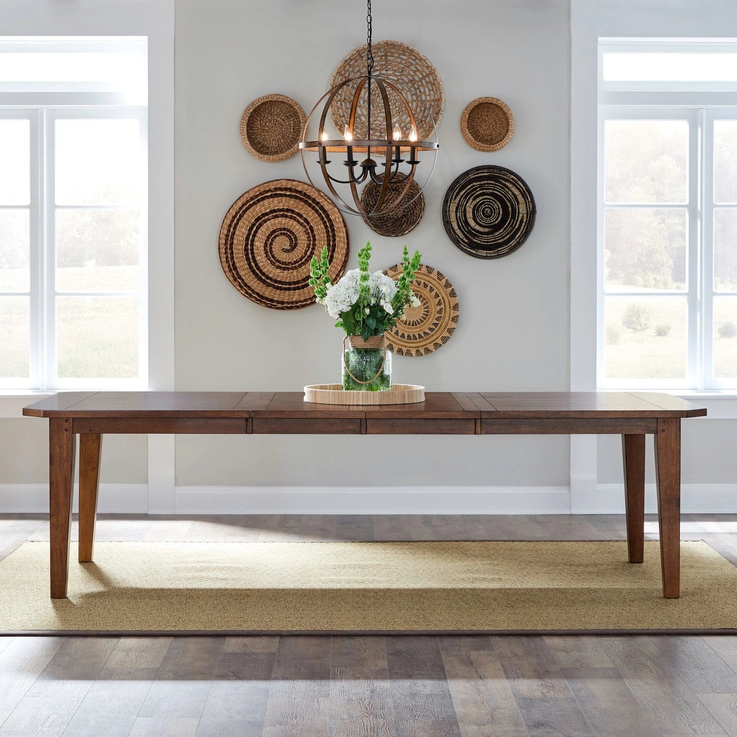 Hearthstone Rectangular Leg Table in Rustic Oak Finish image