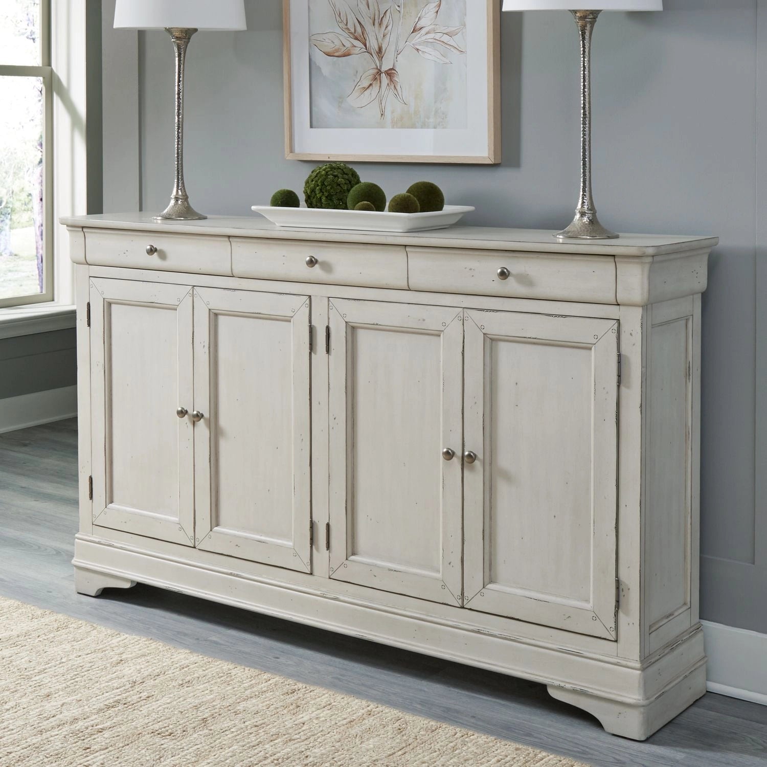 Morrow Bay Hall Buffet in Porcelain White EST SHIP TIME APPX 4 WEEKS image
