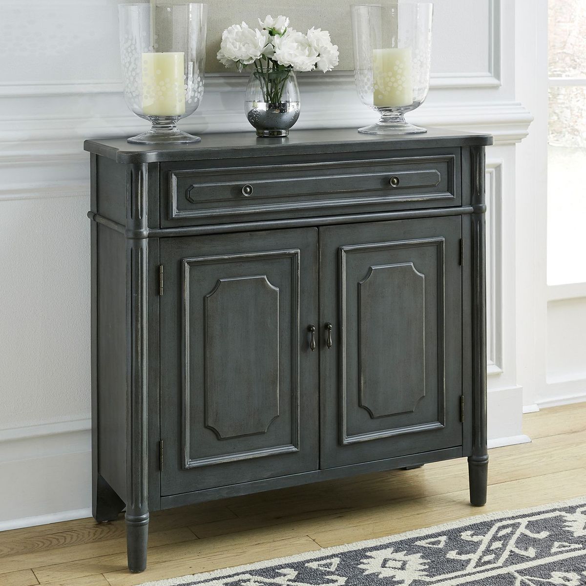 Liberty Furniture Madison Park 1 Drawer 2 Door Accent Cabinet in Gray - Luxury Home Furniture (MI)