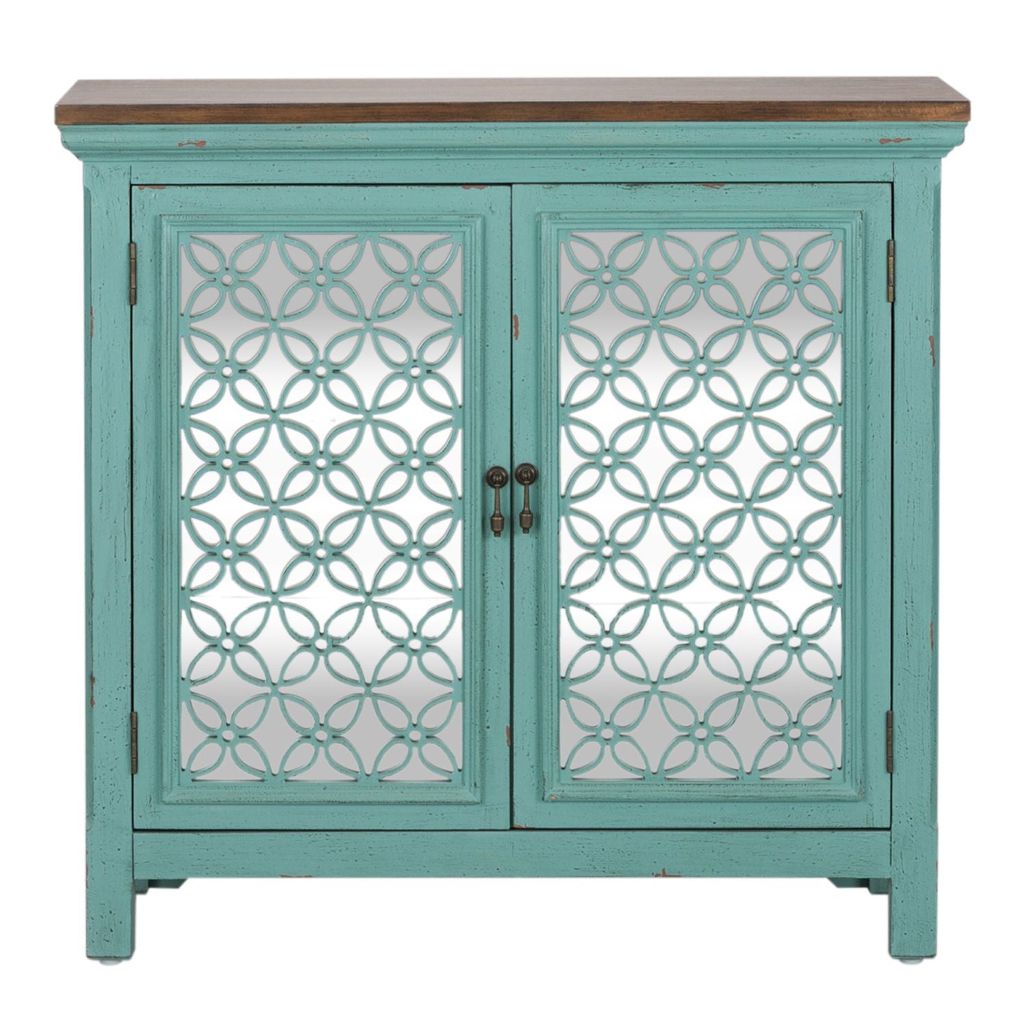 Kensington 2 Door Accent Cabinet in Turquoise - Luxury Home Furniture (MI)